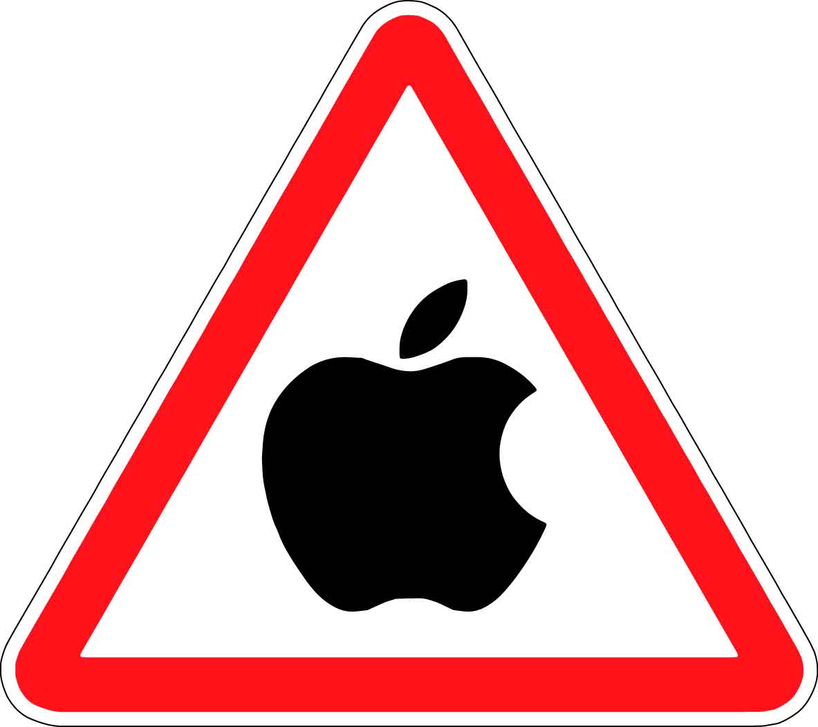 Apple PApple Product Road Hazard Warning Traffic Signroduct Road Hazard Warning Traffic Sign Vinyl Sticker Apple Product Road Hazard Warning Traffic Sign Vinyl Sticker