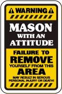 Warning Mason vinyl sticker