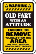 Warning Old Fart 2 vinyl sticker