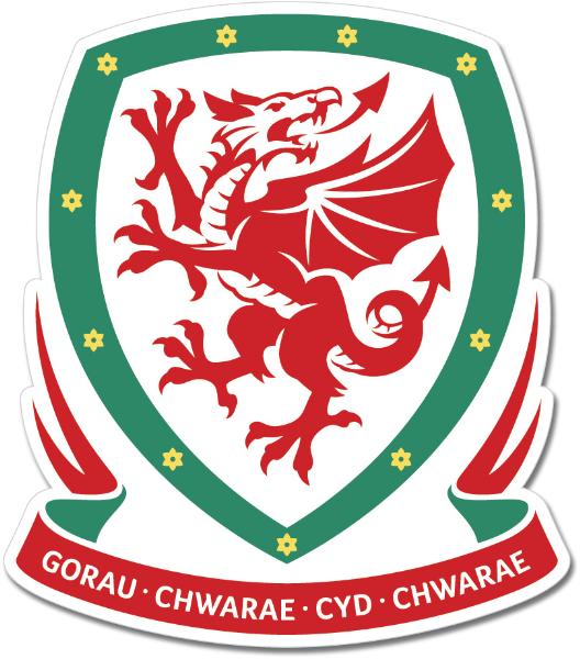 Wales Football Ass. Team Crest Wall Window Car Sticker Decal Wales Football Ass. Team Crest Wall Window Car Sticker Decal