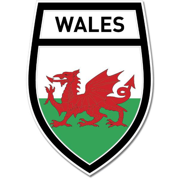 Wales UK Shield Crest Black Wall Window Car Sticker Decal Wales UK Shield Crest Black Wall Window Car Sticker Decal