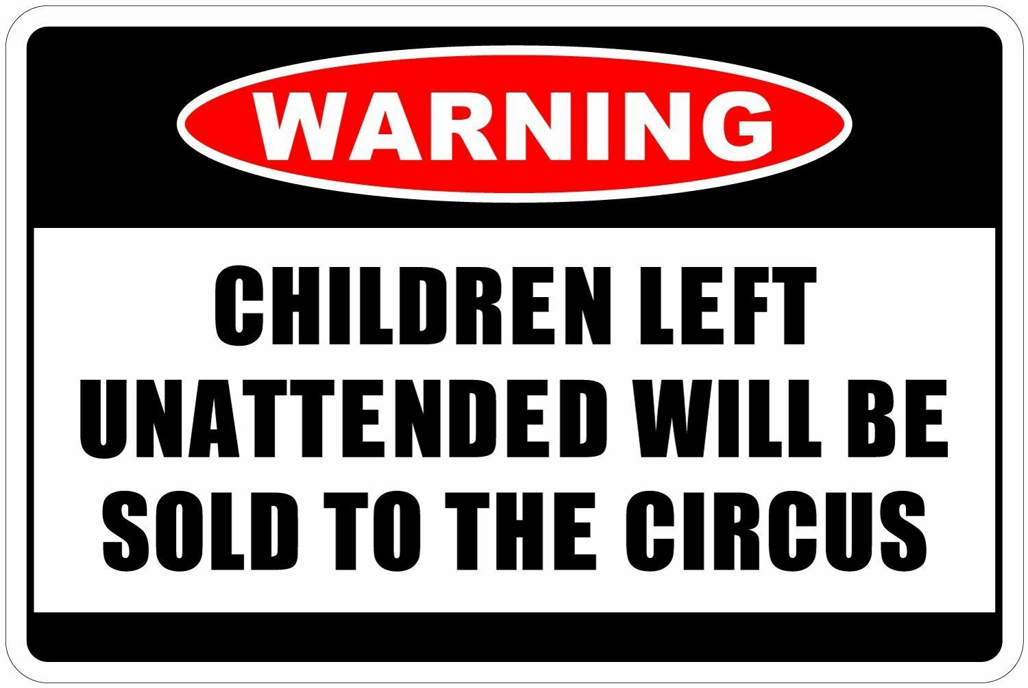 Warning Childern Left Unattended vinyl sticke Warning Childern Left Unattended vinyl sticke